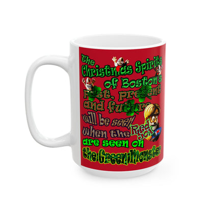 christmas spirits of boston - White Mug (dark red)