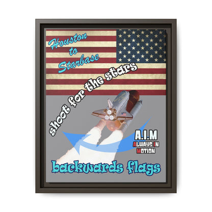 shoot for the stars - framed canvas art (grey)