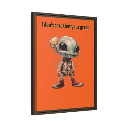 I don't care that your green - framed canvas art (orange)