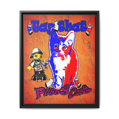 tag that - framed canvas art (burnt orange)