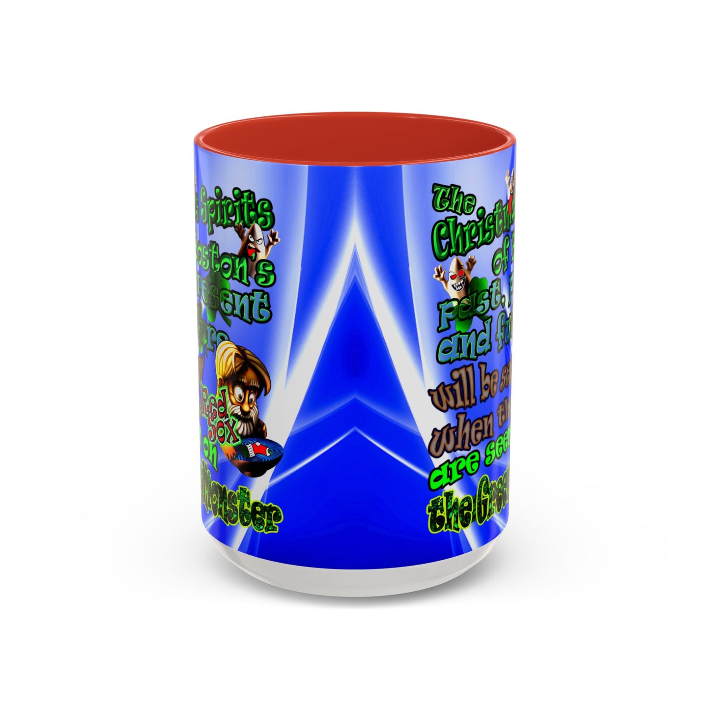 christmas spirits of boston - Accent Mug (blue-white wave)