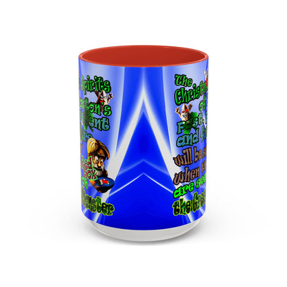 christmas spirits of boston - Accent Mug (blue-white wave)
