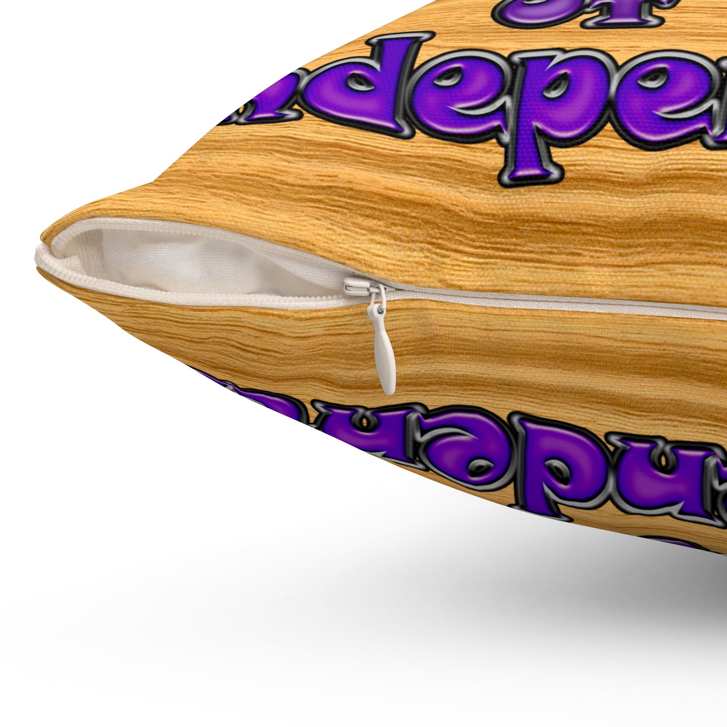 declaration of the independents - Spun Polyester Square Pillow - (butterscotch wood finish)