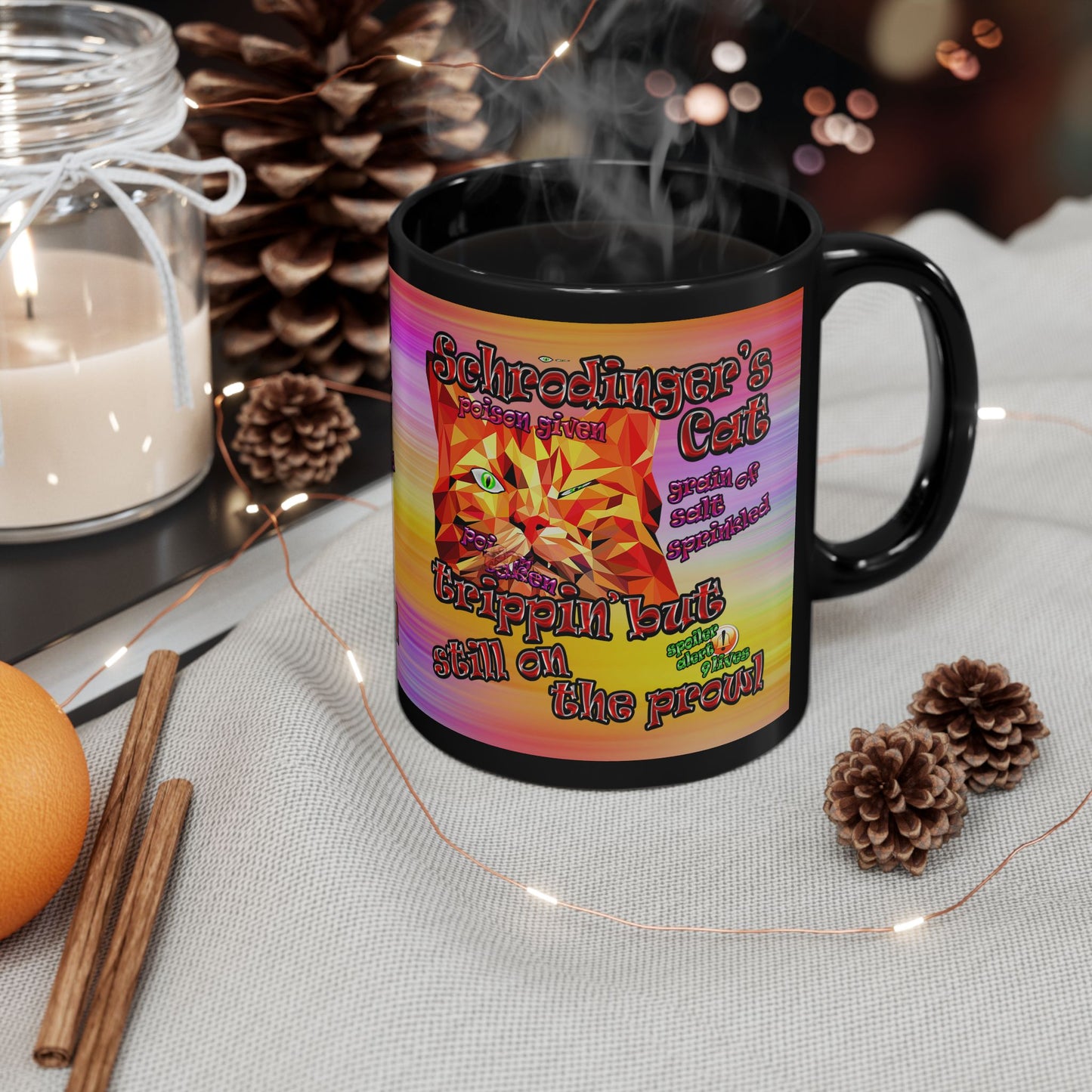 schrodinger's cat - Black Mug (color blur)