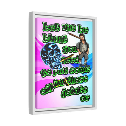 og - framed canvas art (light blue-pink wave)