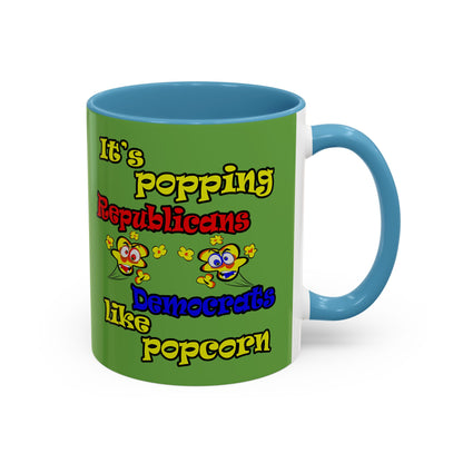 popping like popcorn - Accent Mug (green)