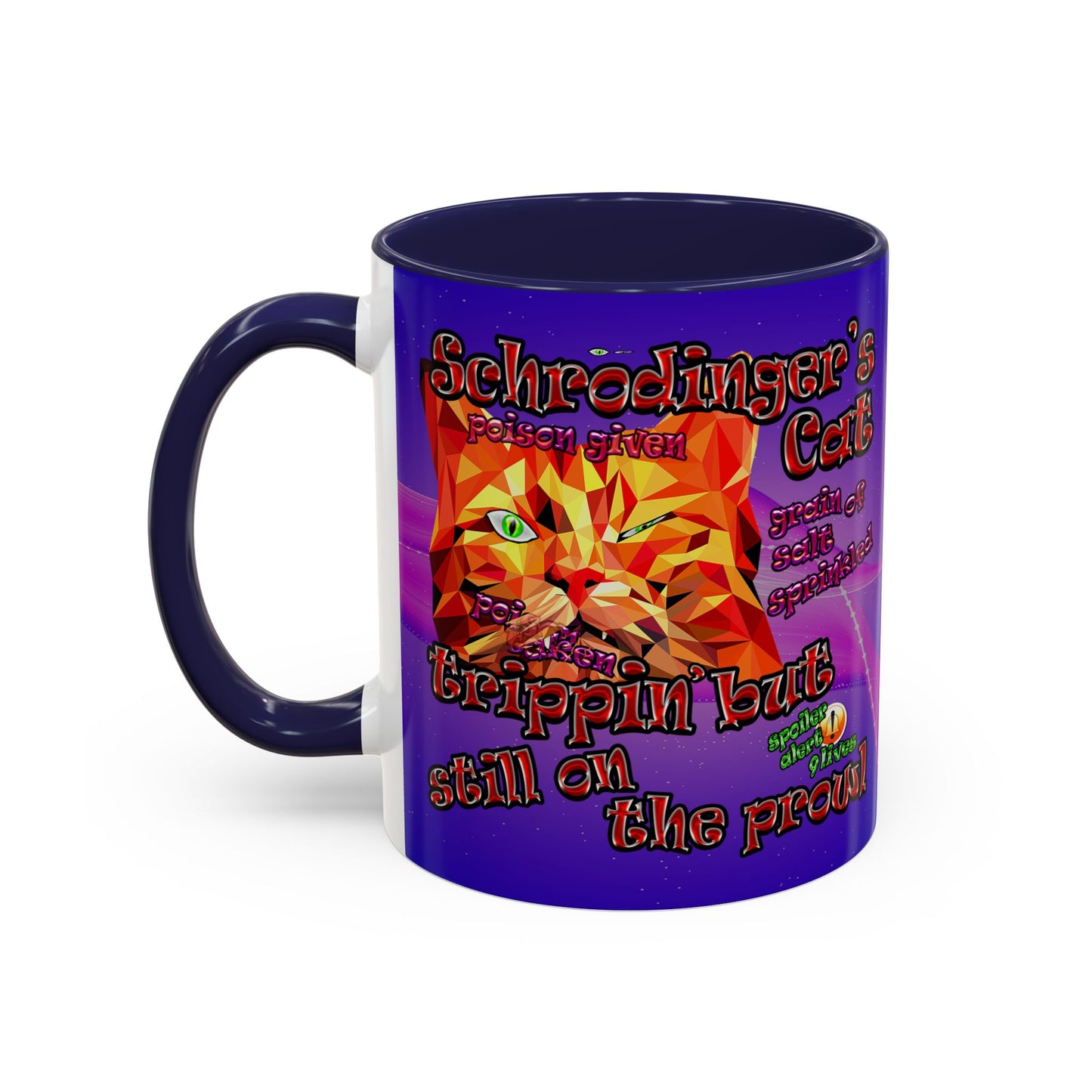 schrodinger's cat - Accent Mug (purple-pink wave)