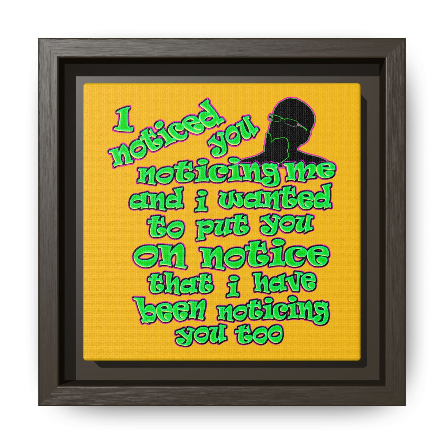 noticed you noticing - framed canvas art (yellow)