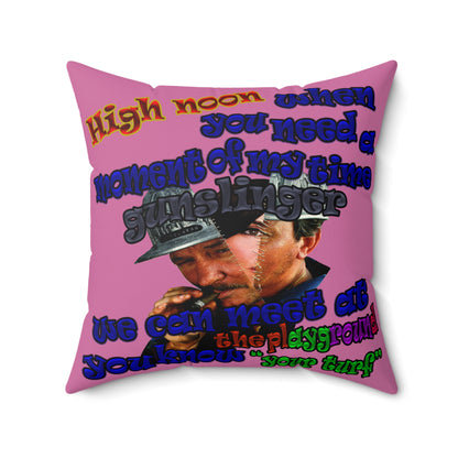 high noon - Faux Suede Square Pillow - (light pink)