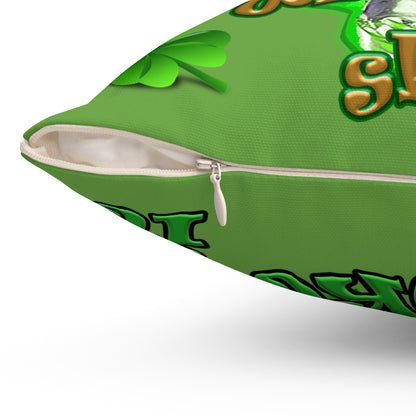 celtics logo - Spun Polyester Square Pillow - (green)