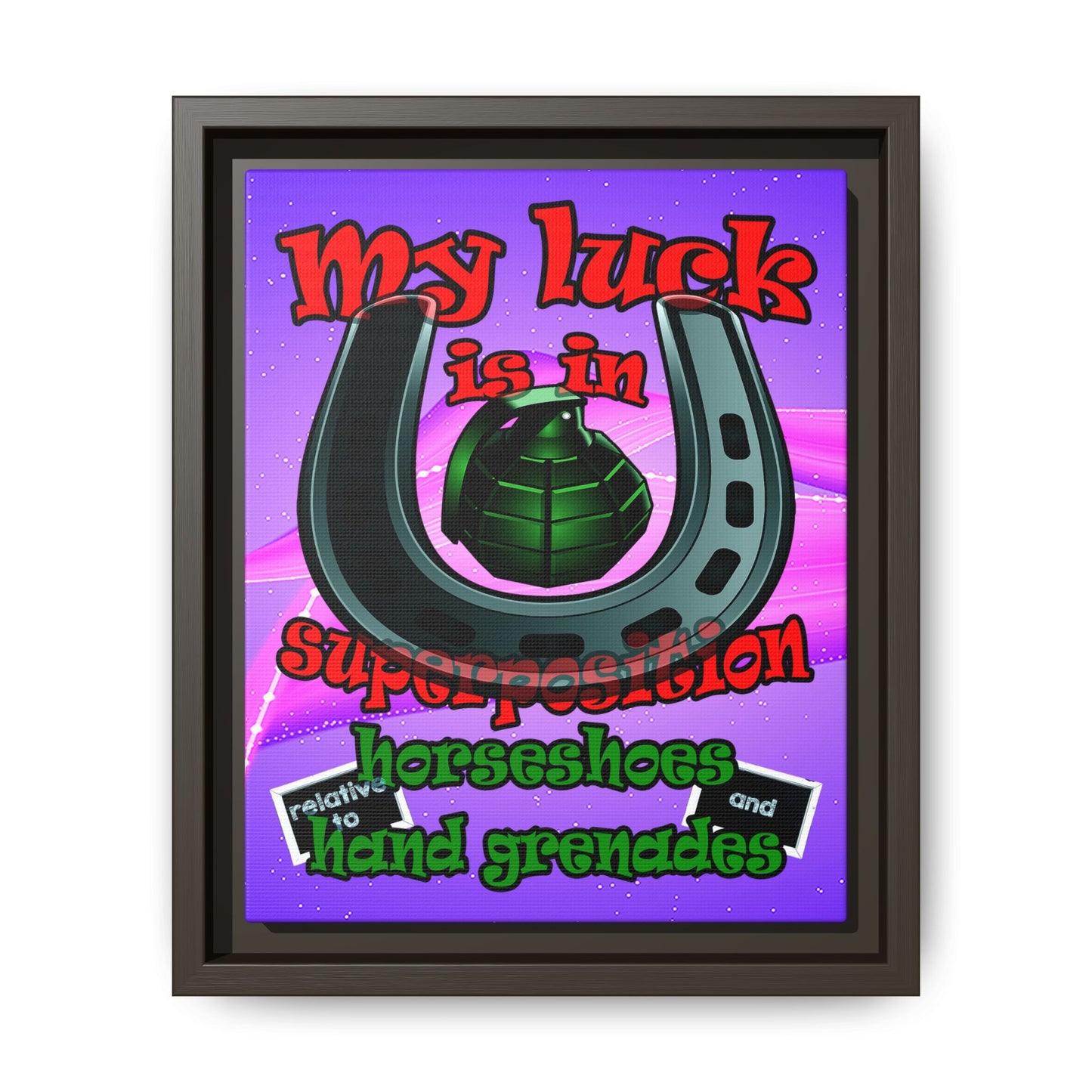 my luck - framed canvas art (purple-pink wave)