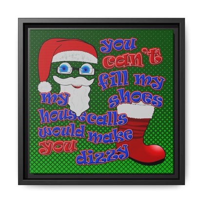 santa's shoes - framed canvas art (logo green)