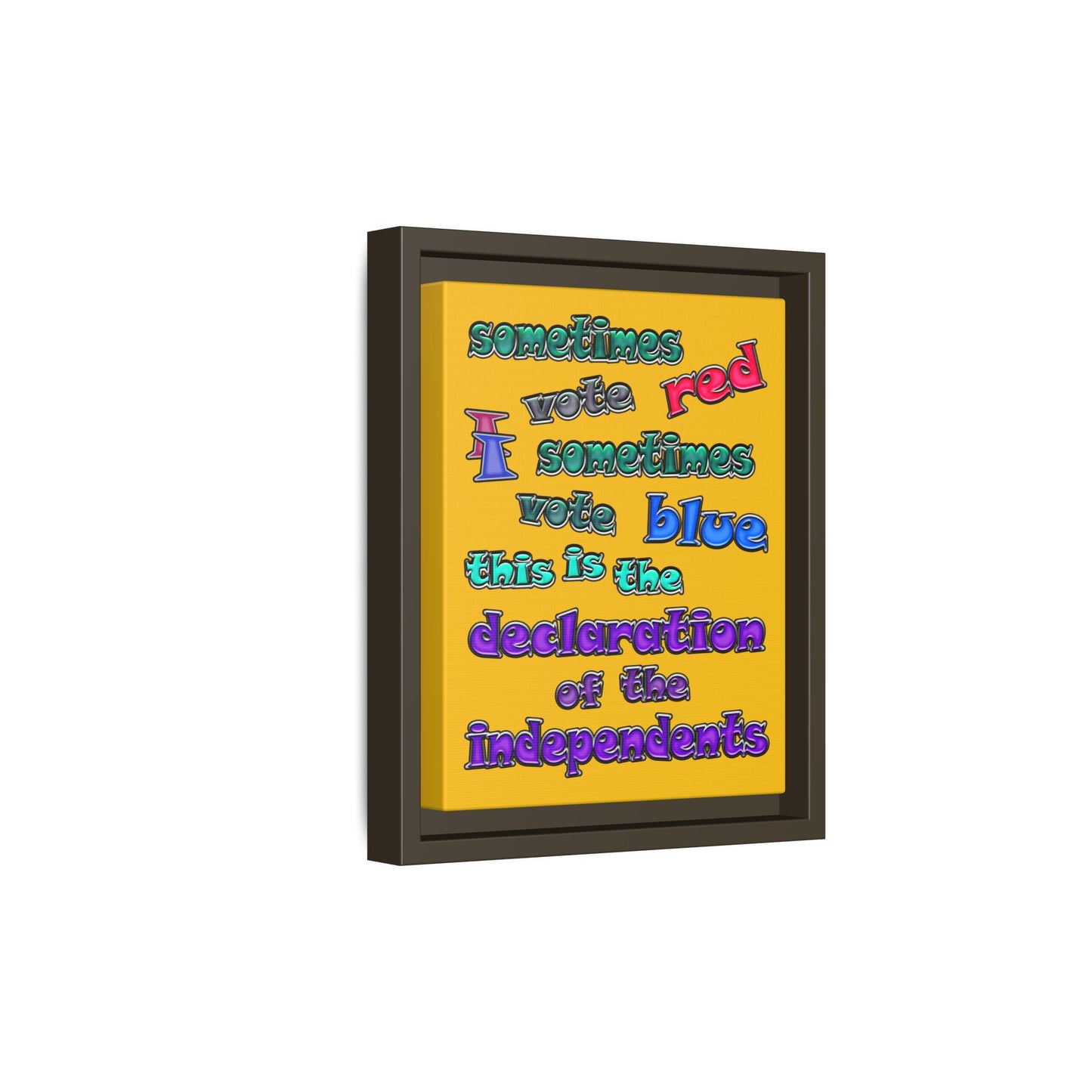 declaration of the independents - framed canvas art (yellow)