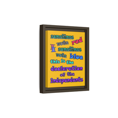 declaration of the independents - framed canvas art (yellow)