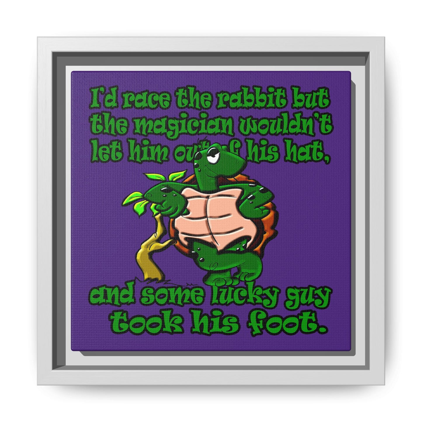 turtle race - framed canvas art (purple)