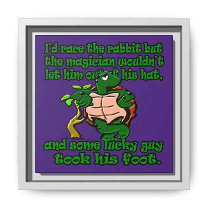 turtle race - framed canvas art (purple)