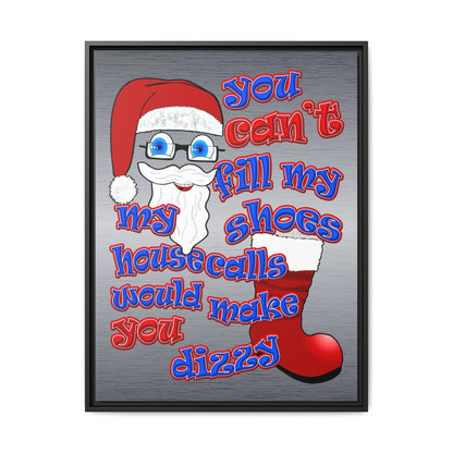 santa's shoes - framed canvas art (brushed nickel)