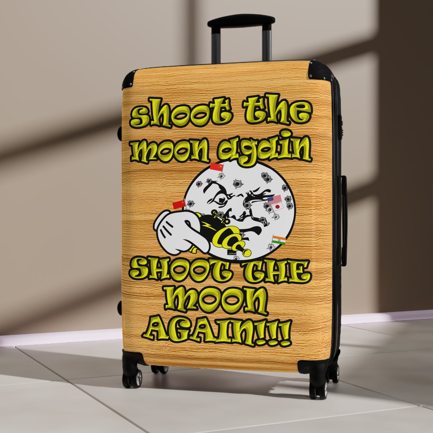 shoot the moon again - Suitcase (butterscotch wood finish)