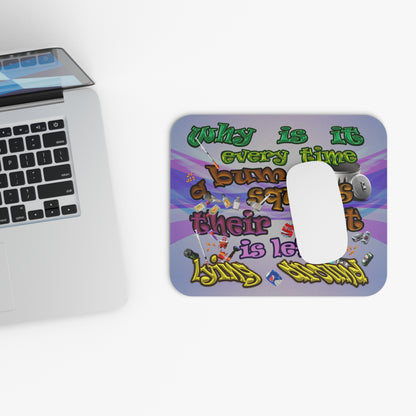 the bum's shit - Mouse Pad (Rectangle) (light blue-pink wave)