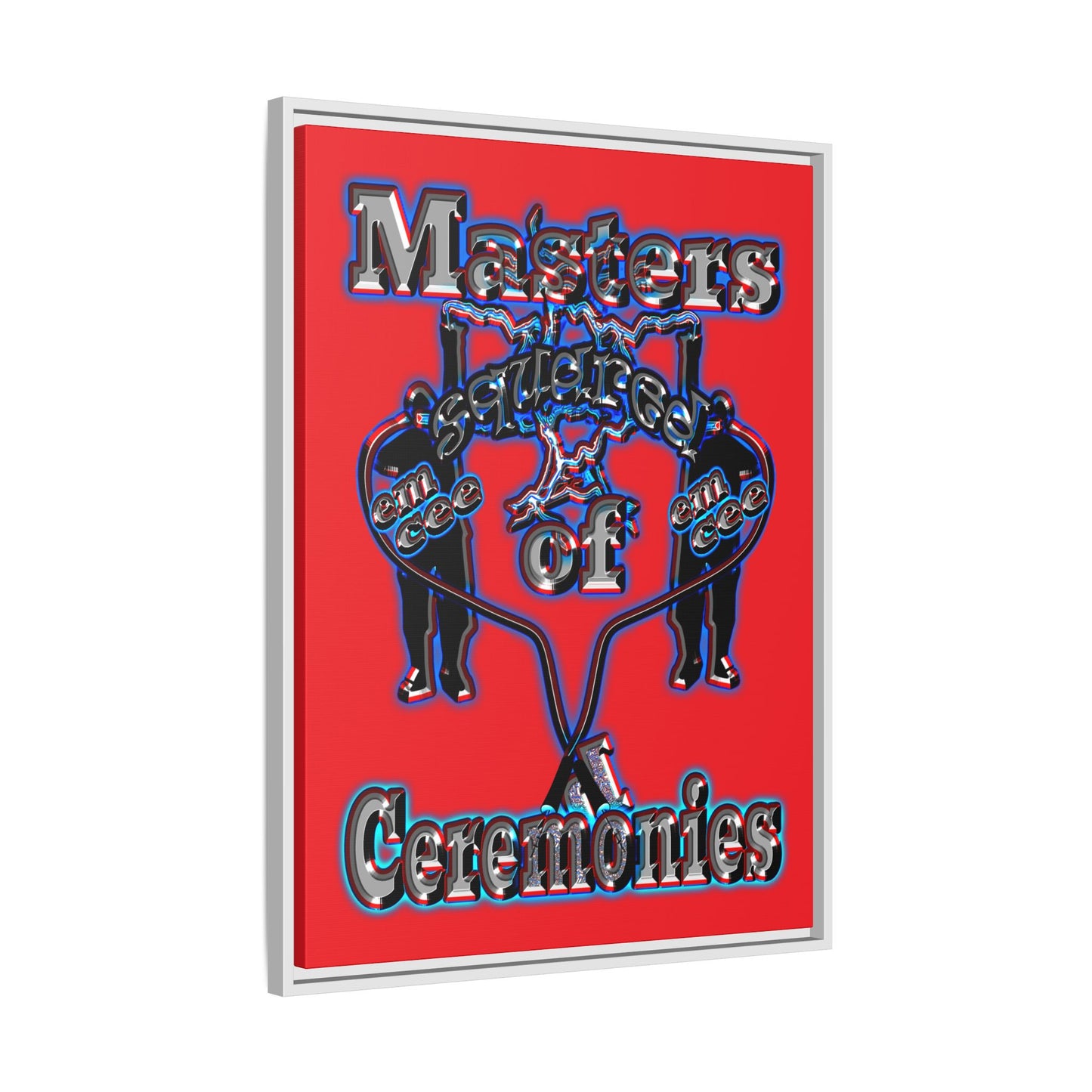 em cee squared - framed canvas art (red)