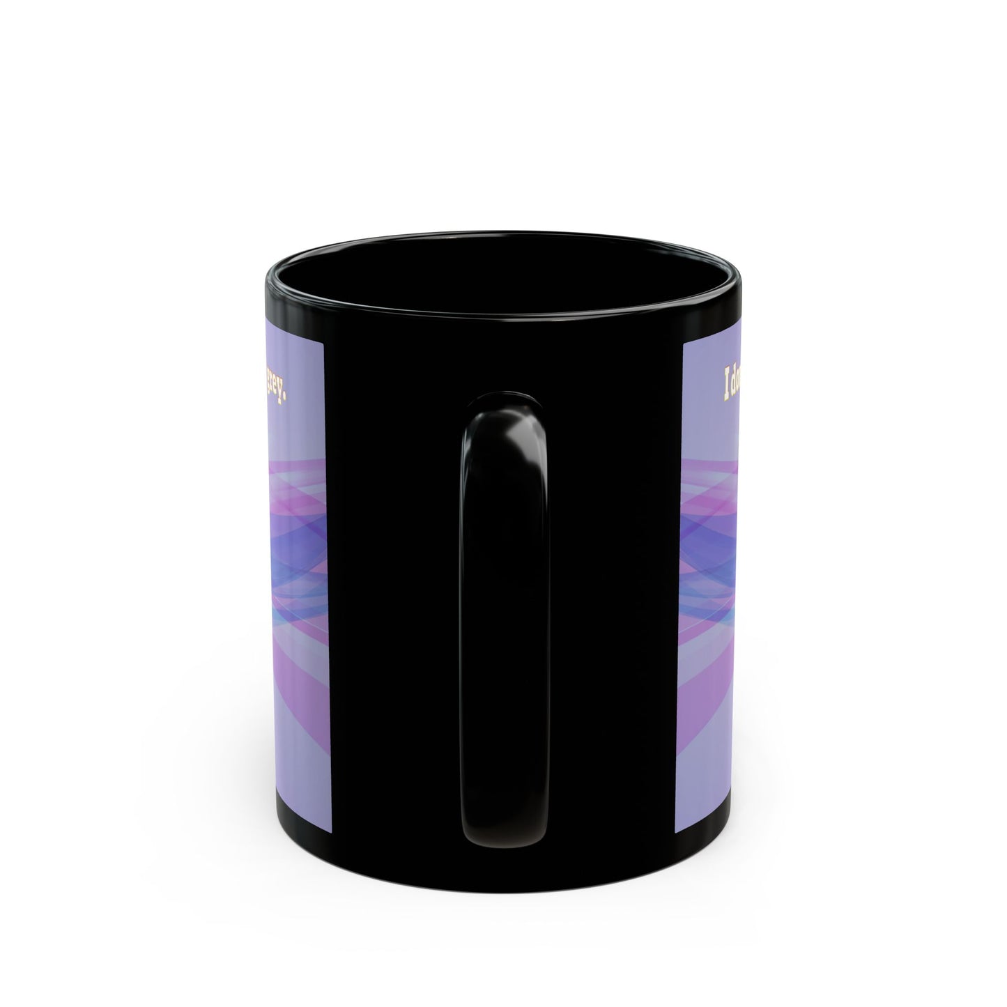 I don't care that your grey - Black Mug (light blue-pink wave)