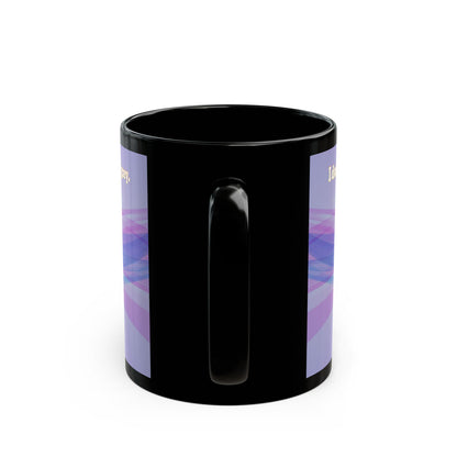 I don't care that your grey - Black Mug (light blue-pink wave)