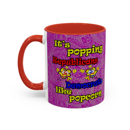 popping like popcorn - Accent Mug (pink swirl)