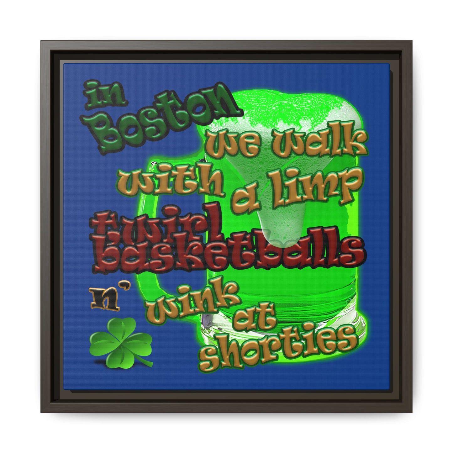 celtics logo - framed canvas art (dark blue)