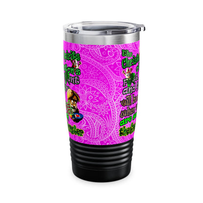christmas spirits of boston - Ringneck Tumbler, 20oz (pink swirl)