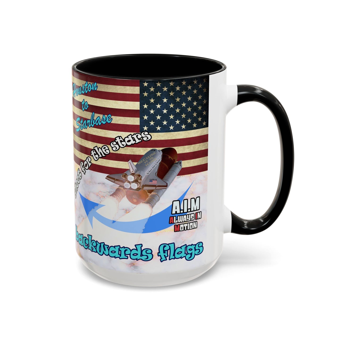 shoot for the stars - Accent Mug (white marble)