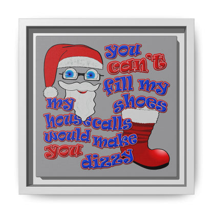 santa's shoes - framed canvas art (grey)