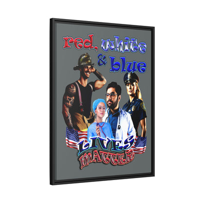 rw&b lives matter - framed canvas art (dark grey)