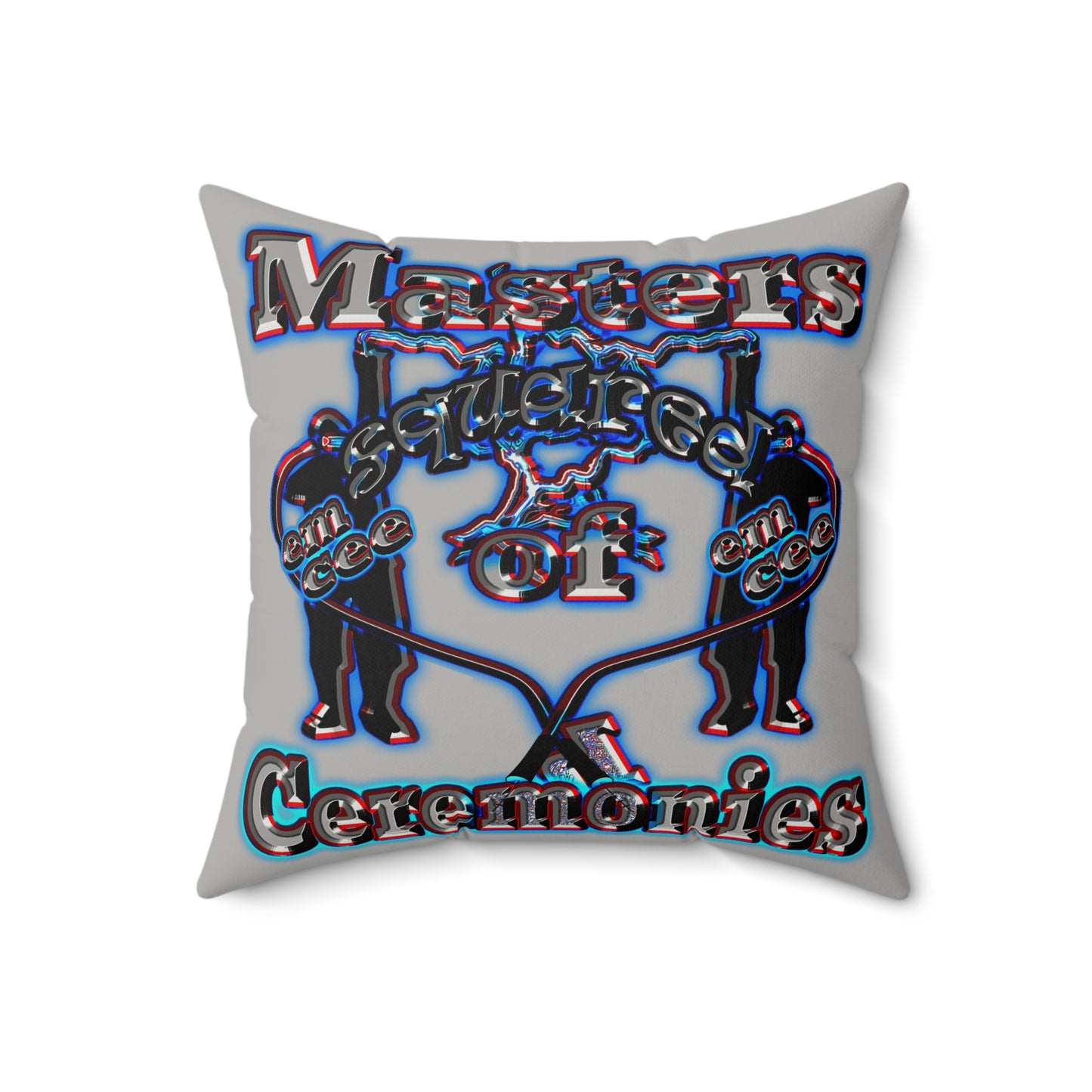 em cee squared - Faux Suede Square Pillow - (light grey)