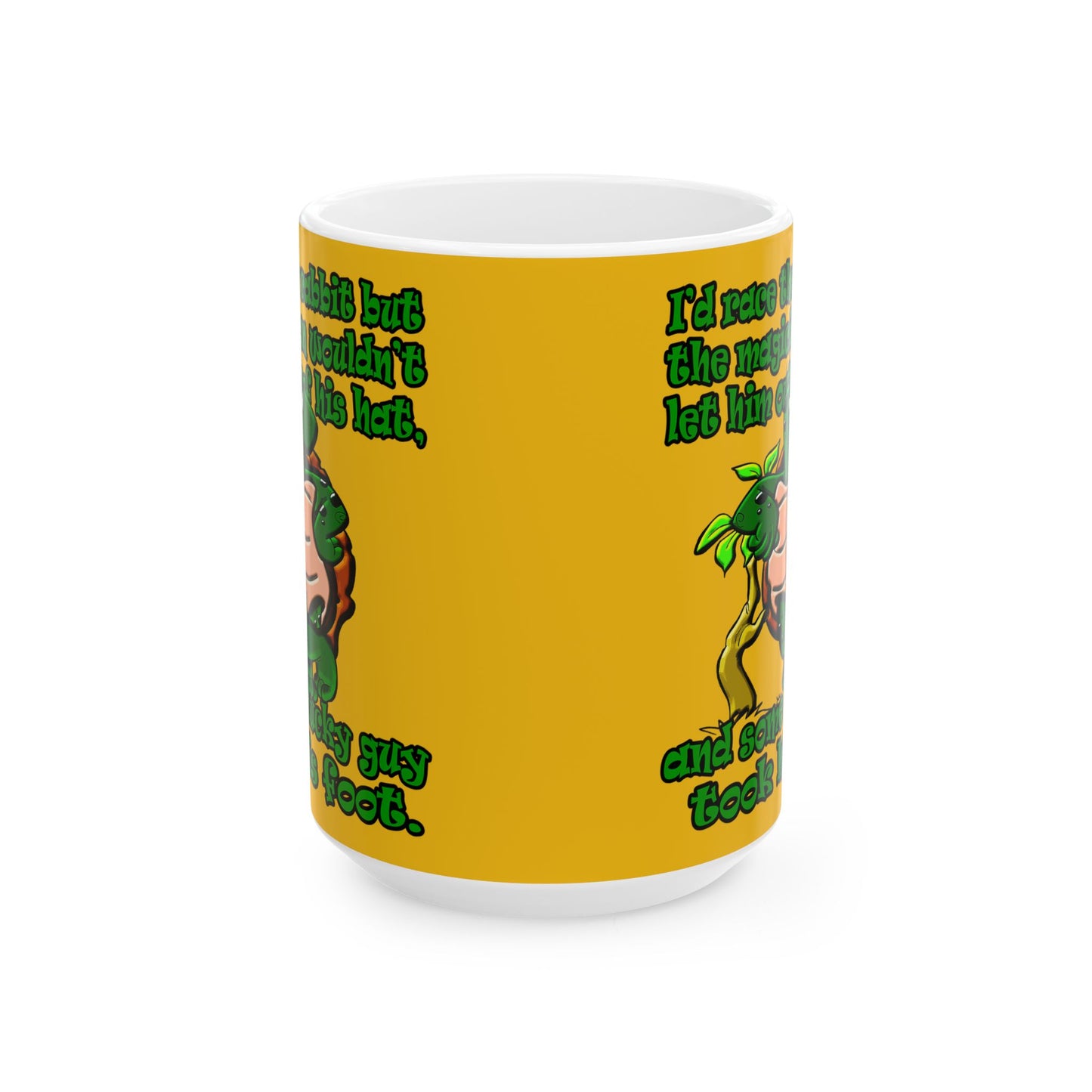 turtle race - White Mug (yellow)