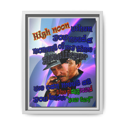 high noon - framed canvas art (grey-pink wave)