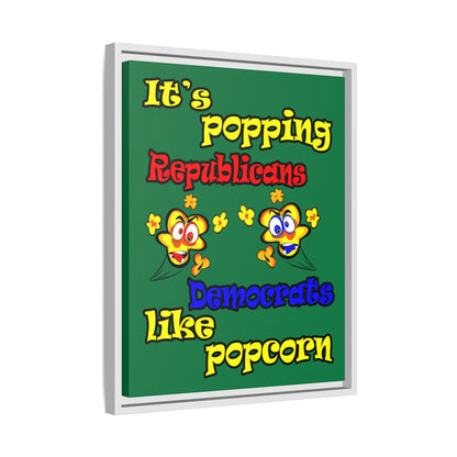 popping like popcorn - framed canvas art (dark green)