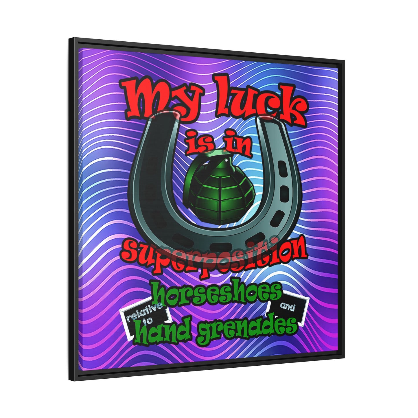 my luck - framed canvas art (purple wave)