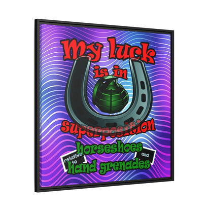 my luck - framed canvas art (purple wave)