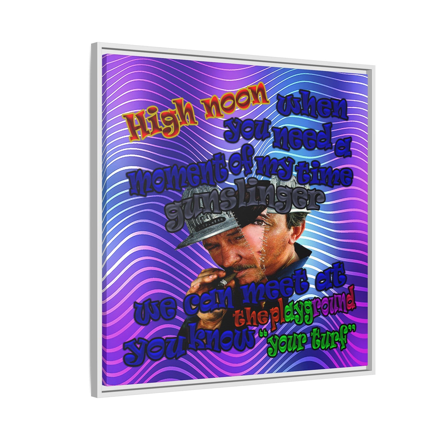 high noon - framed canvas art (purple wave)