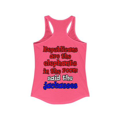 donkeys and elephants - Women's Ideal Racerback Tank