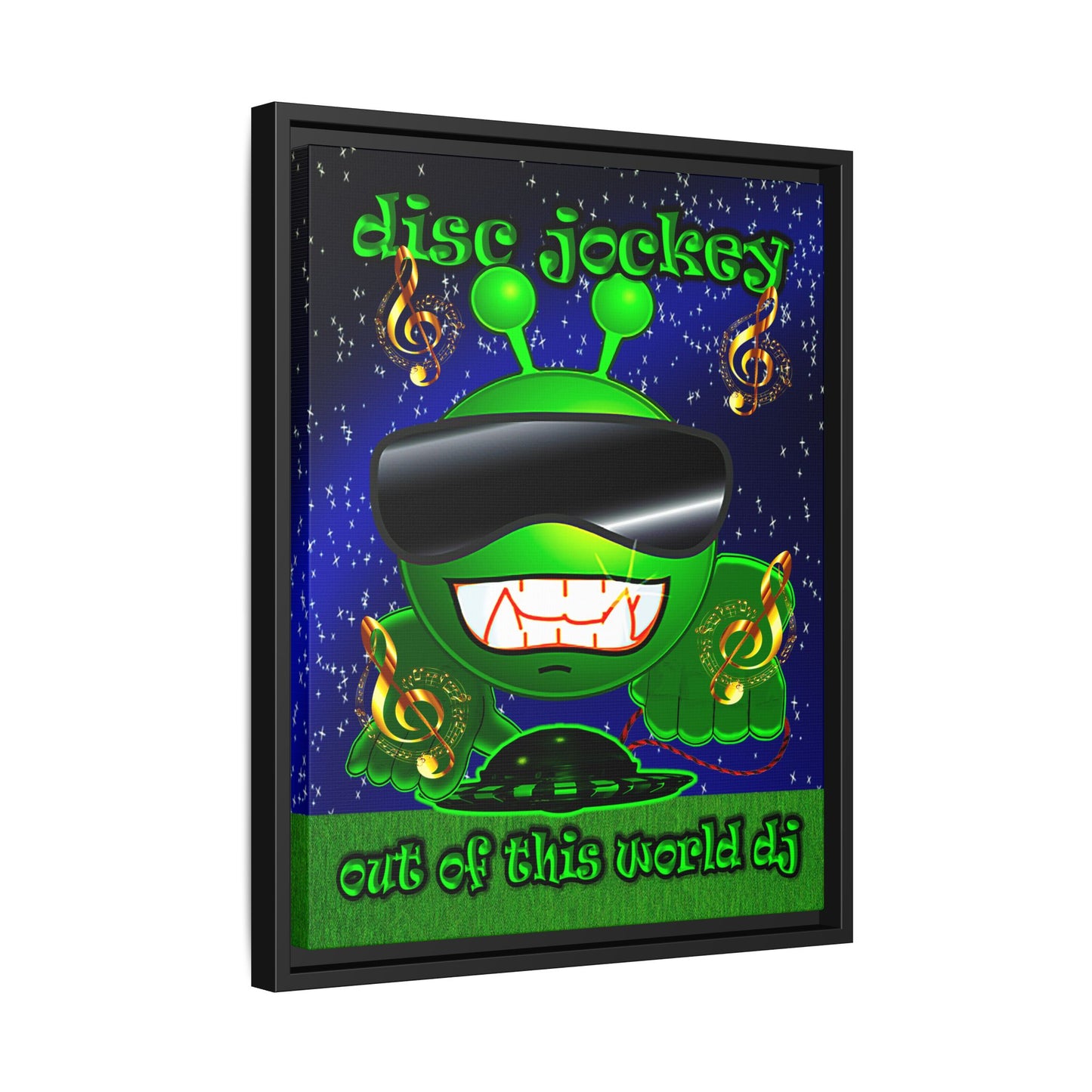 disc jockey - framed canvas art ('snoops' background)