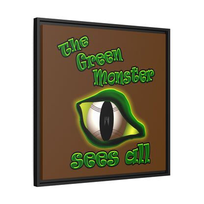 green monster - framed canvas art (brown)