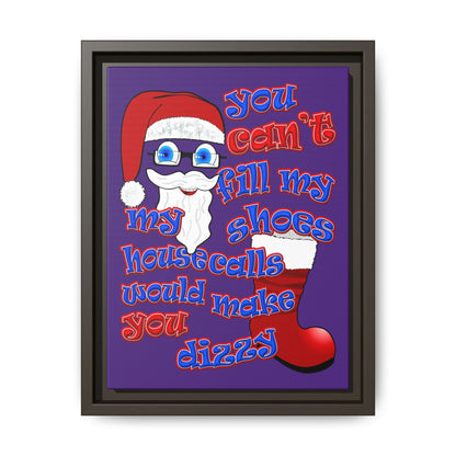 santa's shoes - framed canvas art (purple)