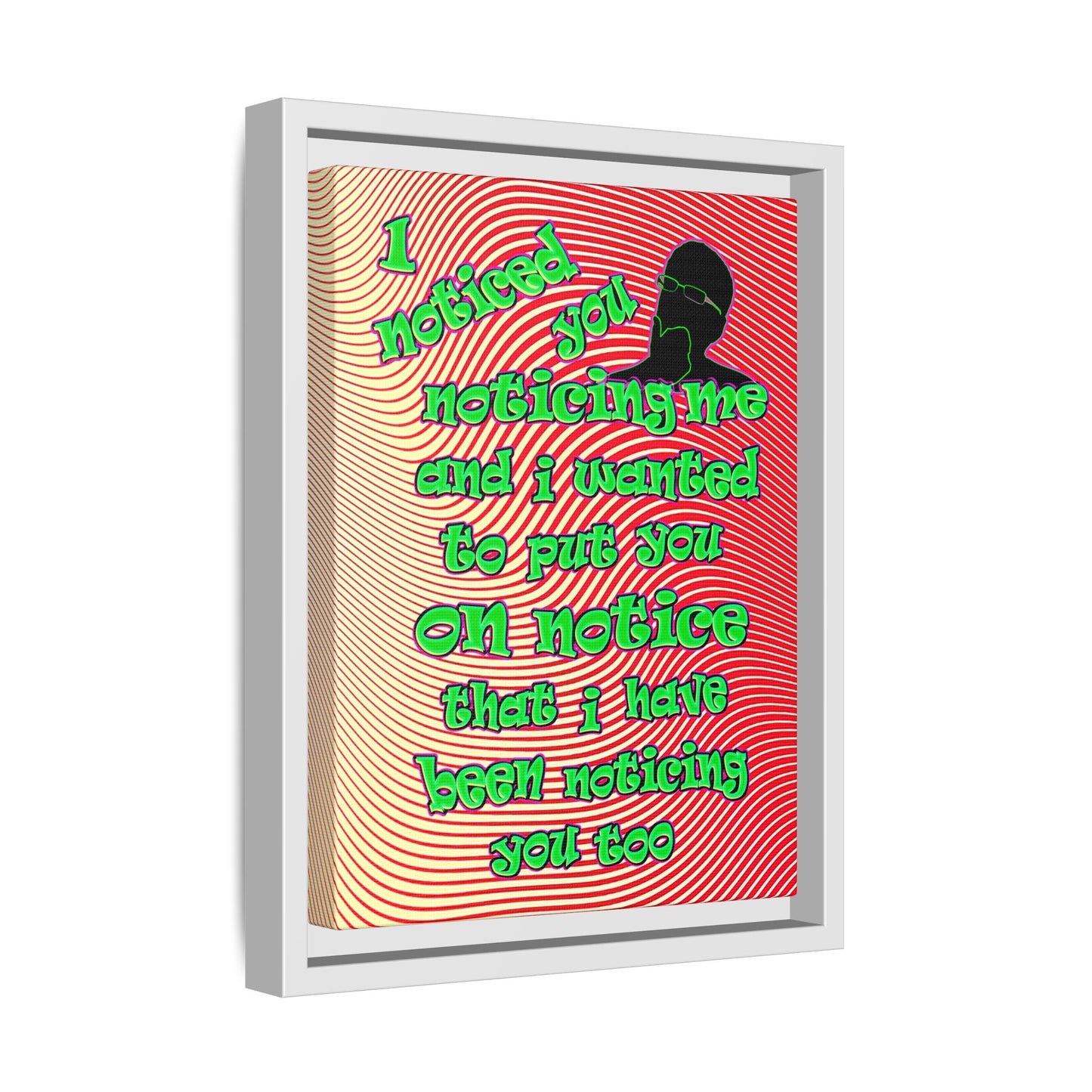 noticed you noticing - framed canvas art (yellow-orange wave)