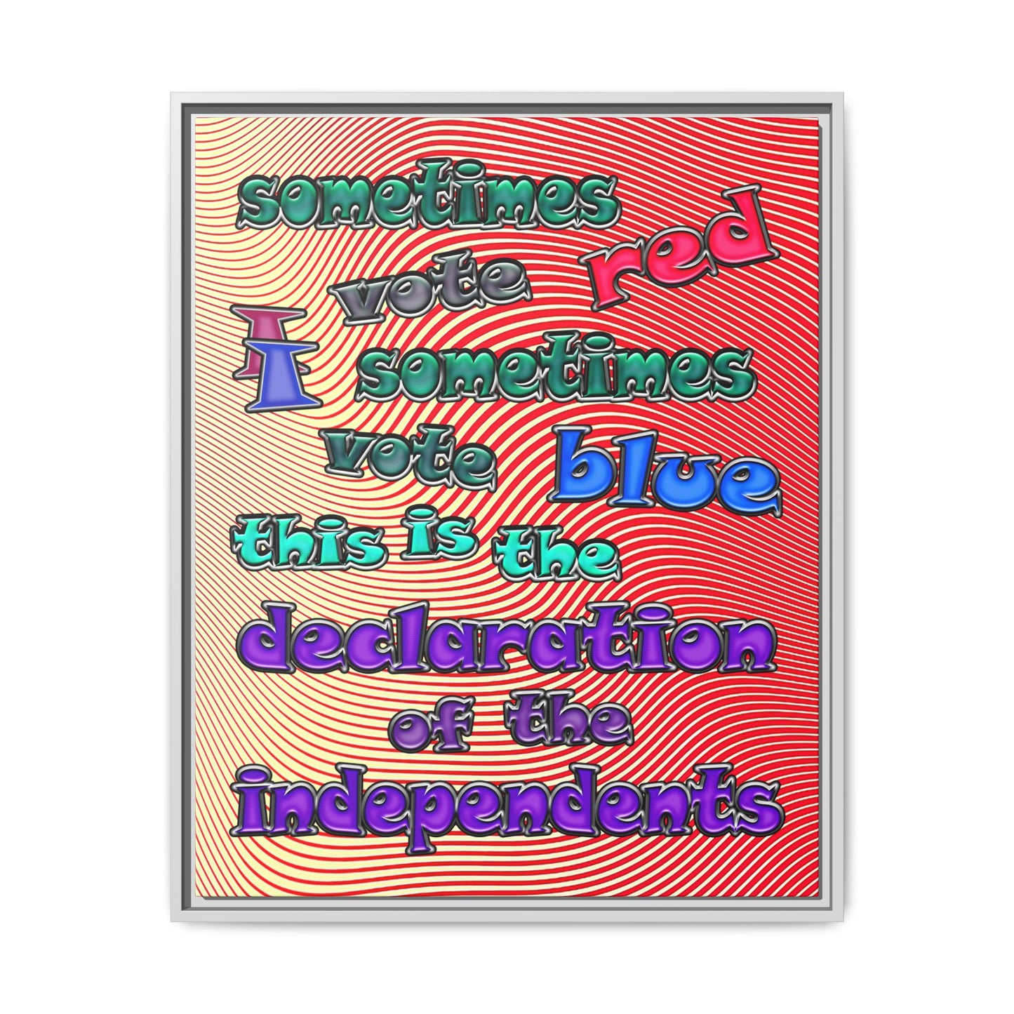 declaration of the independents - framed canvas art (yellow-orange wave)