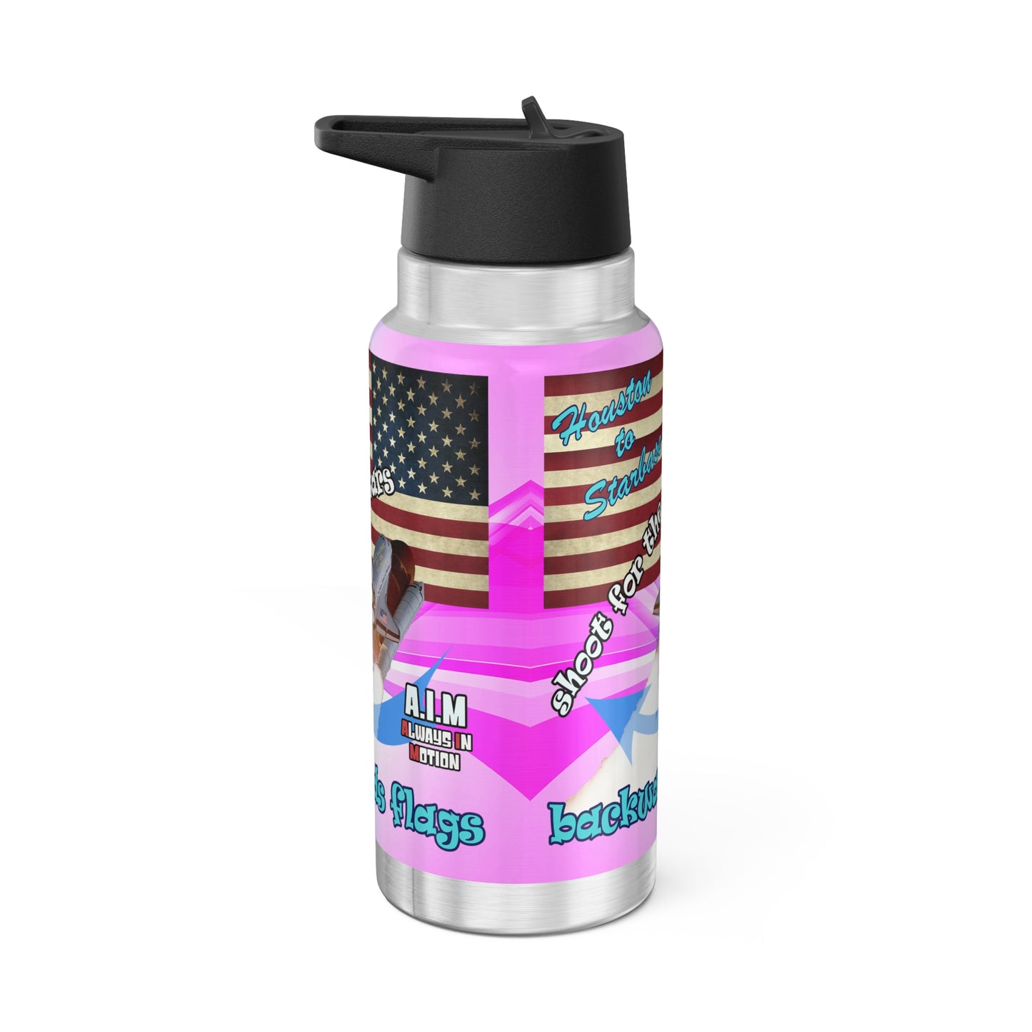 shoot for the stars - Gator Tumbler, 32oz (light blue-pink wave)