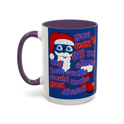 santa's shoes - Accent Mug (dark blue)