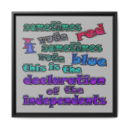 declaration of the independents - framed canvas art (light grey)