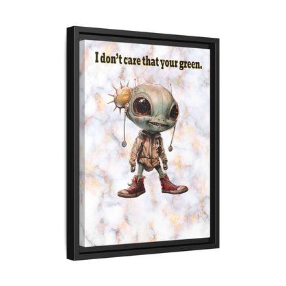 I don't care that your green - framed canvas art (white marble)