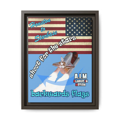 shoot for the stars - framed canvas art (light blue)